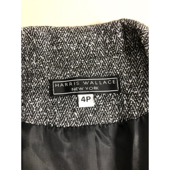 Harris Wallace Petite Jacket Coat Tweed Women’s 4P 3 Buttons Front Long Sleeve - Picture 5 of 9